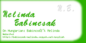 melinda babincsak business card
